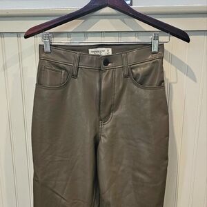 Abercrombie & Fitch Beige Faux Leather Pant
